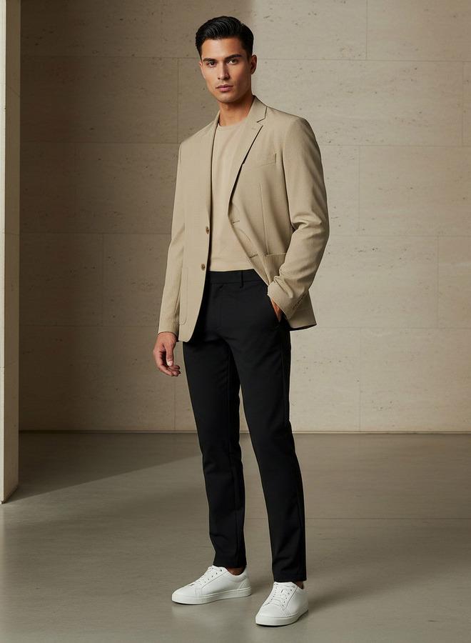 Iconic Men Slim Fit Notch Lapel Blazer - Image 2